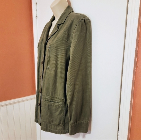 Style & Co Cotton Utility Jacket Khaki Green Size 6 - Picture 4 of 11